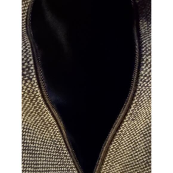 Vintage Tweed Stripe Toiletries Travel Bag Dopp Kit Carry On Gym Compact Luggage - Picture 6 of 6